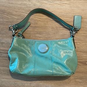Coach “C” stitched Turquoise Bag